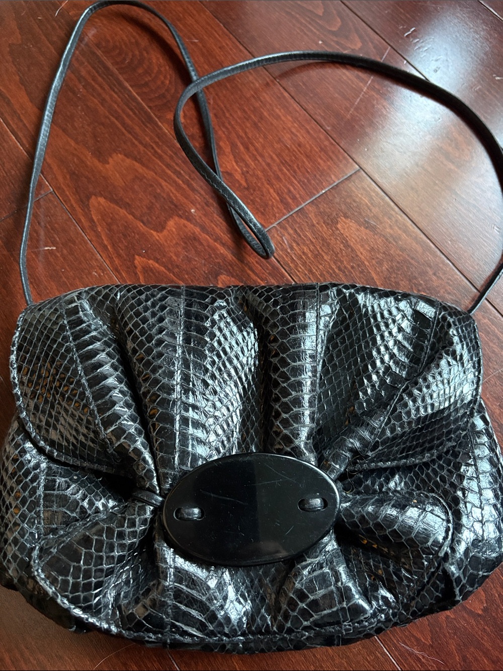Black Textured Crossbody Shoulder Bag - Elegant Women's Evening Bag